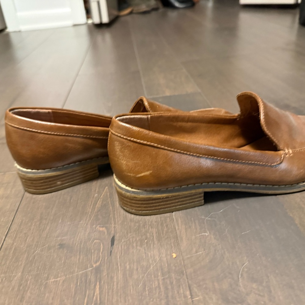 Classic Brown Leather Women's Loafers